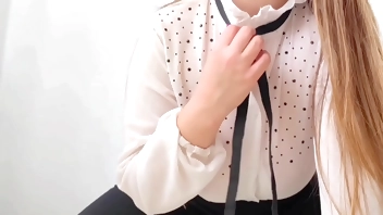 Sexy student with huge tits decided to make an amateur video when she returned home from college