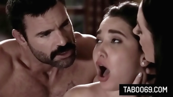 Busty stepdaughter Karlee Grey fucks with her stepdad at stepfamily therapy