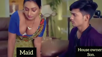 Ullu Web Series sex. An Indian Maid seduces her master to get a raise on her salary. So she wears a big clevage and she fluants it to her master more like this ->