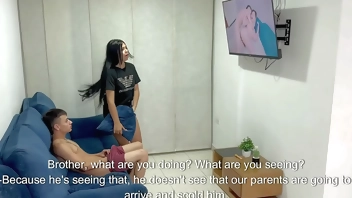 Si no me follas le contaré a mi padrastro que te masturbas con mis fotos: Pequeña latina recibe dura follada por golosa. H.L.