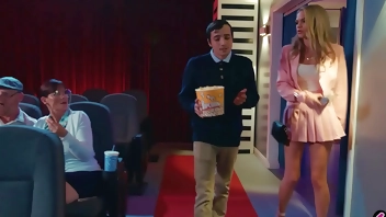 Movie theatre had teen couple fucking disburbing old people trying to watch