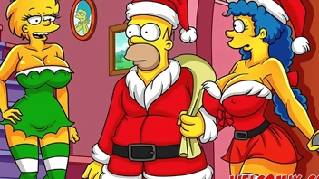 Christmas Present! Giving his wife as a gift to beggars! The Simptoons, Simpsons Hentai