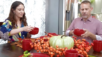 Stuffing My Wife's Pussy on Thanksgiving with STRANGE - Amiee Cambridge - TouchMyWife