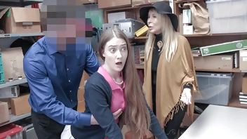 Teen and Her Granny Fucked by Perv Mall Officer for Stealing from Mall Premises - Fuckthief