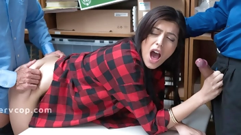 Audrey Royal Getting Dicked by Two Mall Officers for Shoplifting - Pervcop