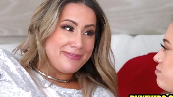 Teen step daughter strap on fucked by step mom and step aunt