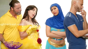 Stepdads Swapping Stepdaughters and Playing a Fun Game on Halloween - Daughterlust