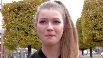 GERMAN SCOUT - BLONDE GIRL (18) OLIVIA SPARKLE PICKUP AND ROUGH FUCK AT MODEL CASTING