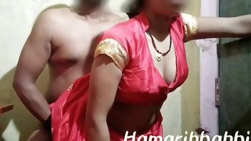 Indian Village wife fucked in hot red saree.
