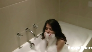 Indian Gujarati Babe Kavya In Bath Tub Fingering Her Tight Pussy In Dirty Hindi Audio