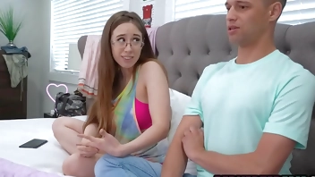 Step sister with hairy wants step brother to anal fuck her on camera