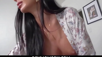 Stepmom Nikita Reznikova on bed wide open taking her stepsons throbbing cock deep in her milf pussy