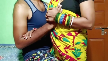 Caught the Bhabhi changing clothes then rough painful fucking in doggy Hindi Voice