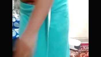Indian aunty bathing and dress changing