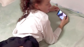 I spied on my stepsister and she didn't mind spending money in anal