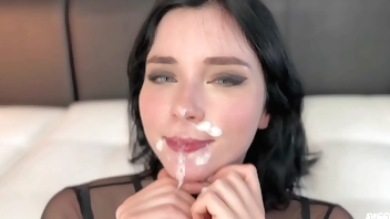 Anal Hard Fuck with Black Metal Beauty in Stockings and Facial POV