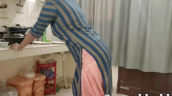 Indian Husband Wife sex footage! Hot Sex in kitchen clear hindi audio