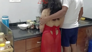 Rohit did hard core sex to Ajay's wife Soni.  Ajay had gone to office.  Soni was making tea at home alone in the kitchen