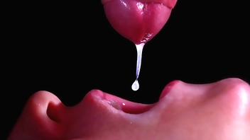 CLOSE UP: BEST Milking Mouth for your DICK! Sucking Cock ASMR, Tongue and Lips BLOWJOB DOUBLE CUMSHOT -XSanyAny