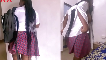 I CONVINCED A BIG ASS GIRL TO SKIP CLASSES AND VISIT ME SO THAT WE CAN FUCK. FINAL PART SHOWING ON RED