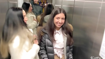 Public Pickup - We met two beauties with a friend and invited them to our place to have sex