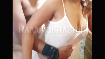 Real Indian bhabhi fucked in sexy white dress.