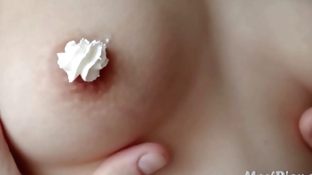 I lick the whipped cream off Zlata's nipples