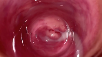 The hottest pussy spreading and internal camera in Mia's creamy vagina