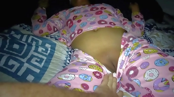 my sweet stepniece wanted me to visit her at her bedroom and got so horny that she let me cum in her shaved pussy