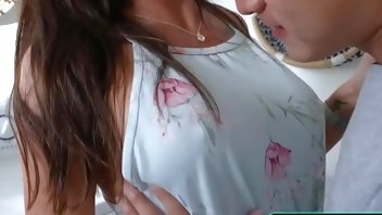 Familyofpervs.com - Stepson licks big tits stepmom on washer