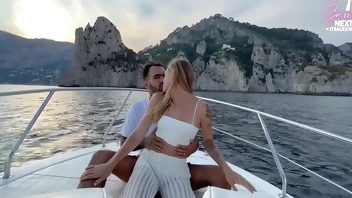 Fucking the captain on my boat tour to Capri while the crew watches