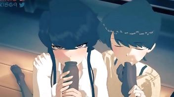 Corto de komi y su mamá lamiendo polla