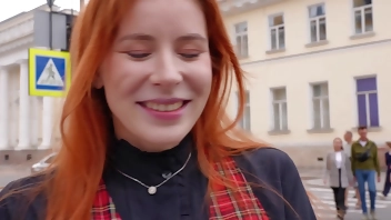 Vlogger Gets a BJ in Hallway from Hot Chick with Big Tits and Fucks Her at Home