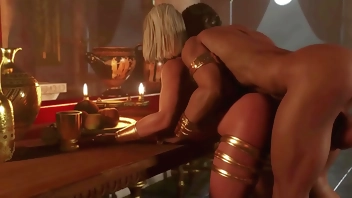 Gentle futa pussy fucking then turned into active 3d anal sex with creampie - animation hot porn