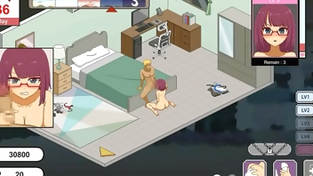 Worker having sex with his female clients in Handyman legend new hentai ryona game