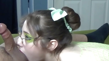 Ms. Frizzle Inspects Your Cock & Gives Sensual Head Licking Deepthroat with HUGE Cum Covered Facial & Throatpie