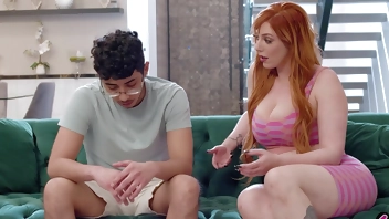 Mature stepmom MILF Lauren Phillips confiscated stepsons fake pussy toy