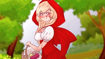 Little Red Riding Hood scolded a pervert who fucked a tree and let him know a woman's body !Hentai Cartoon Parody !
