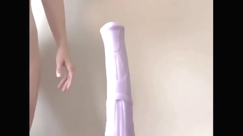 Milf babe ride huge dildo