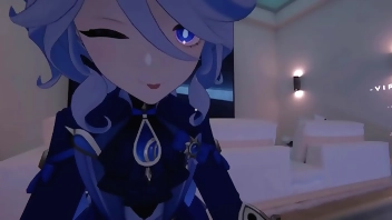 YukoshVR - Kafka and Furina Take Turns on Goth Boy