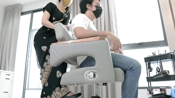 Indian Barber , who is Horny while hair Cutting