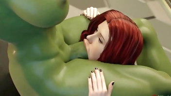 NinNinja3D - Black Widow x Futa She-Hulk