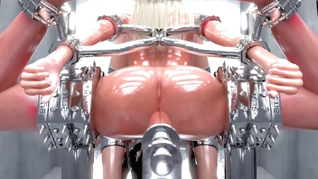 Blonde Slave in Metal Bondage - The Training!