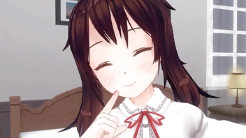 無修正アニメ　いもーとがアナルを責めながら、寸止め手こきオナサポ