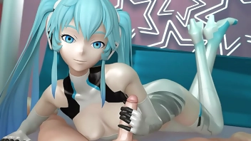 handjob done by miku