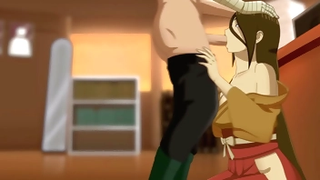 [Hanabi x Naruto] Hanabi Being A Good Sister In Law - Hanabi sucks Naruto's cock in his office (NTR Sex)