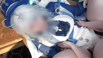 Genshin Impact Furiina cosplaying multiple orgasm hentai video