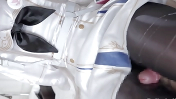 コスプレタイツコキ＆透明オナホで精子ミルク絞り出し アナル責めまで 濃厚フェチプレイ連発大量搾精動画