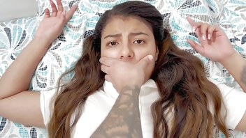 Shh shh don't go screaming! - Stepbrother fucks his stepsister's ass very hard when she comes home from school.