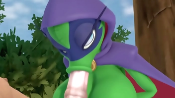 Hot plant sucking a huge dick